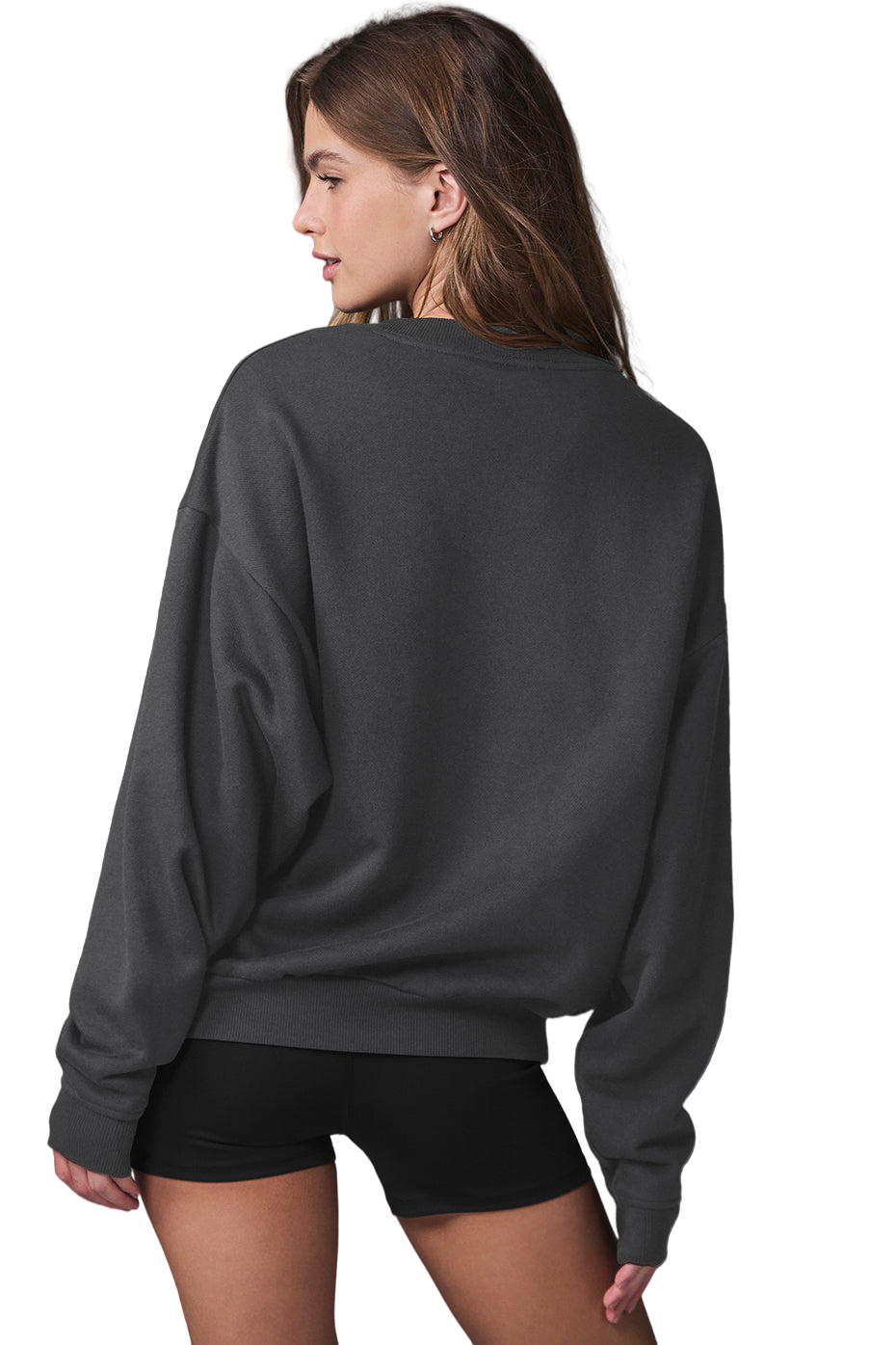 🔥Women's Alo Accolade Crew Neck Pullover Yoga Pilates Outdoor Sweatshirt Size S-XL Color Anthracite
