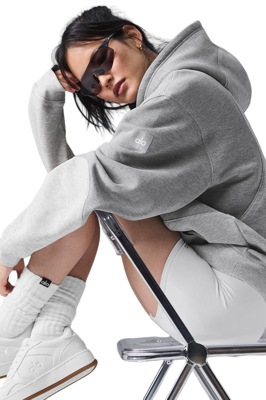 Accolade Wave Hoodie - Athletic Heather Grey-Tonal White | Women's Pullover Fleece Hooded Sweatshirt | Size S-XL Color Grey 🔥
