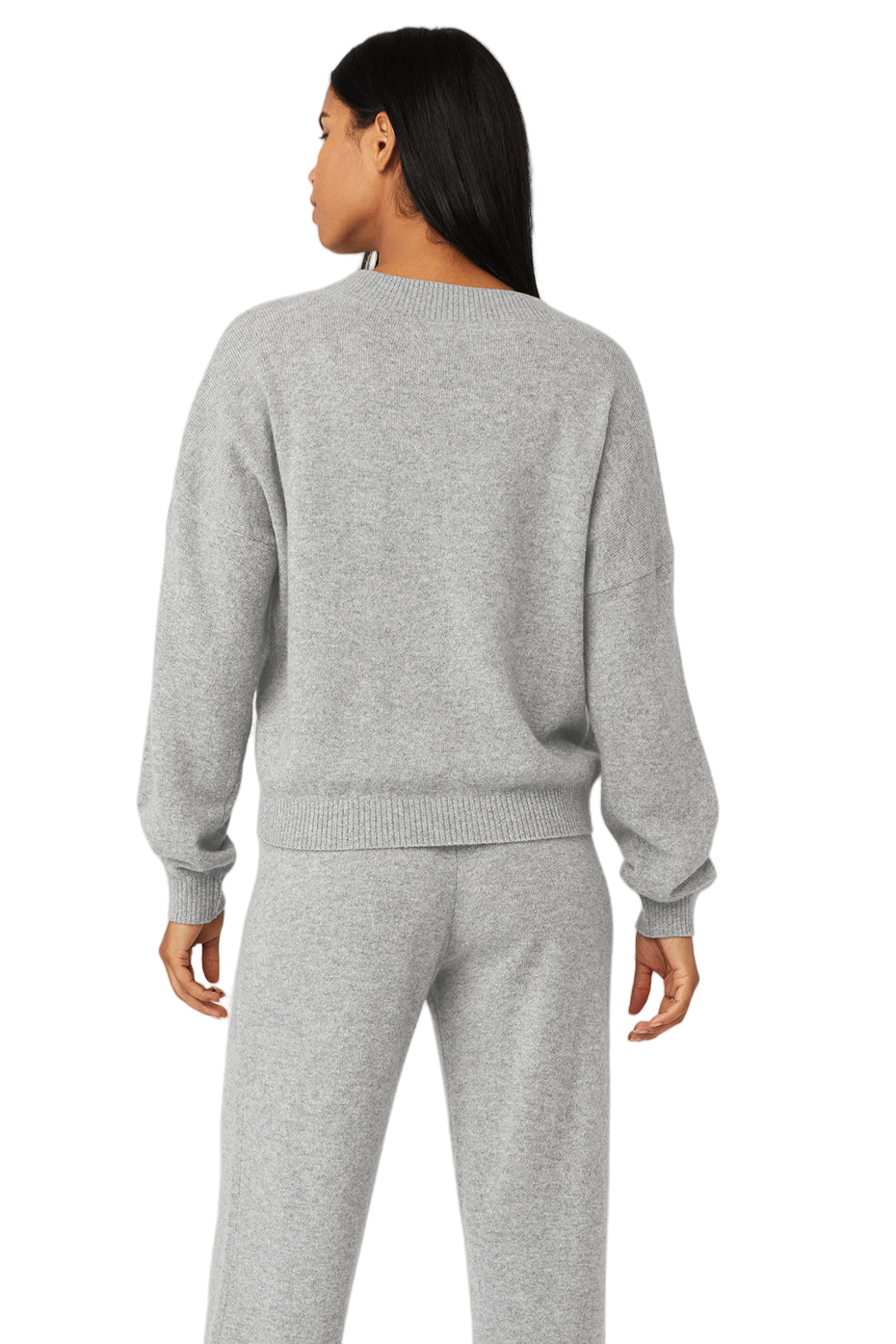 Cashmere Jet Set V-Neck Sweater Women's | Dove Grey Heather Pullover | Small to Extra Large | Soft Luxury Knitwear 🔥