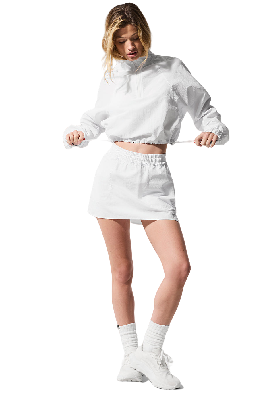 Women's Cropped 1/4 Zip Pullover | White Fleece Jacket | S-XL 🔥