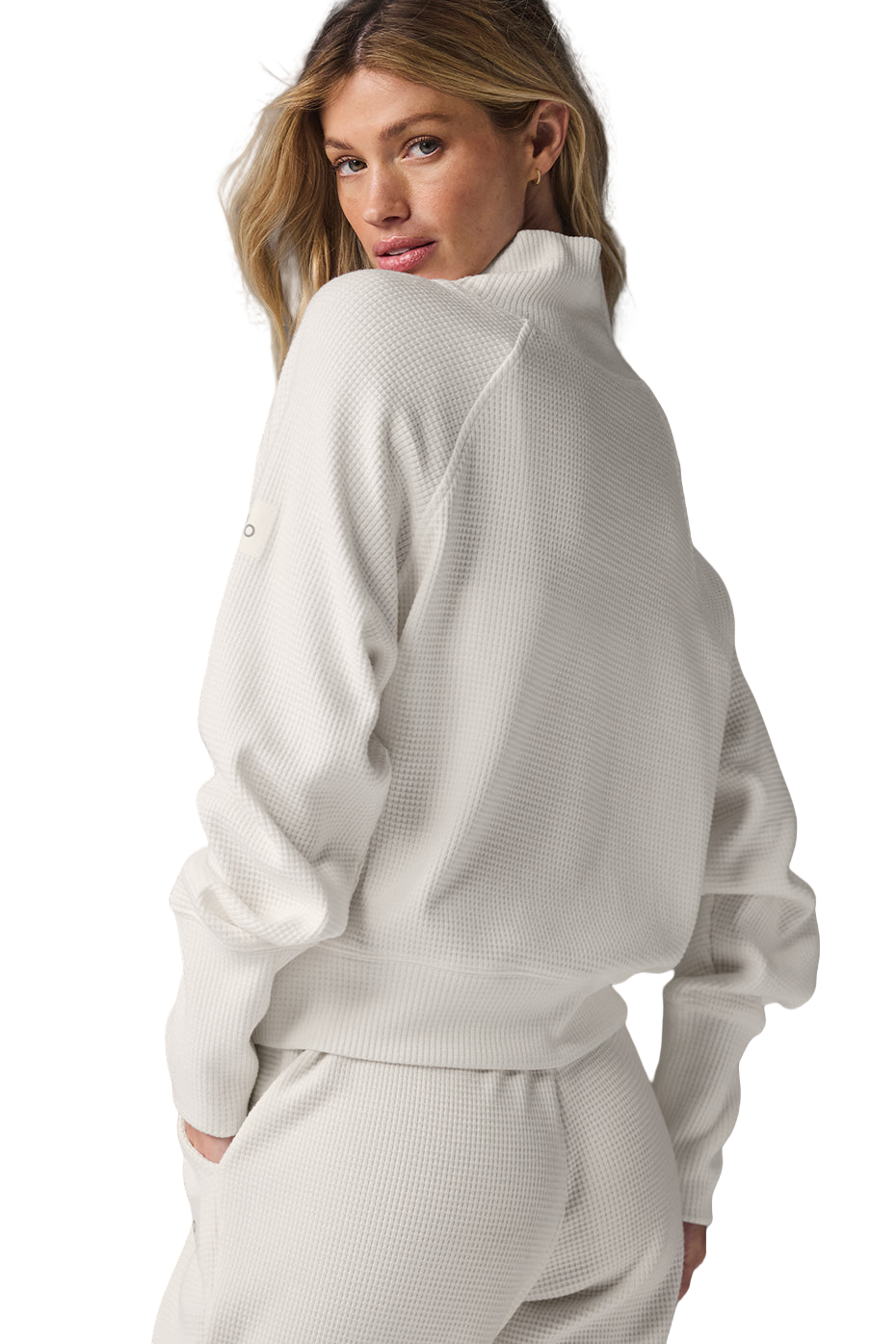 Women's Thermal Weekend Escape Mock Neck Long Sleeve Top | Cozy & Cute Cold Weather Shirt | Size S-XL | White