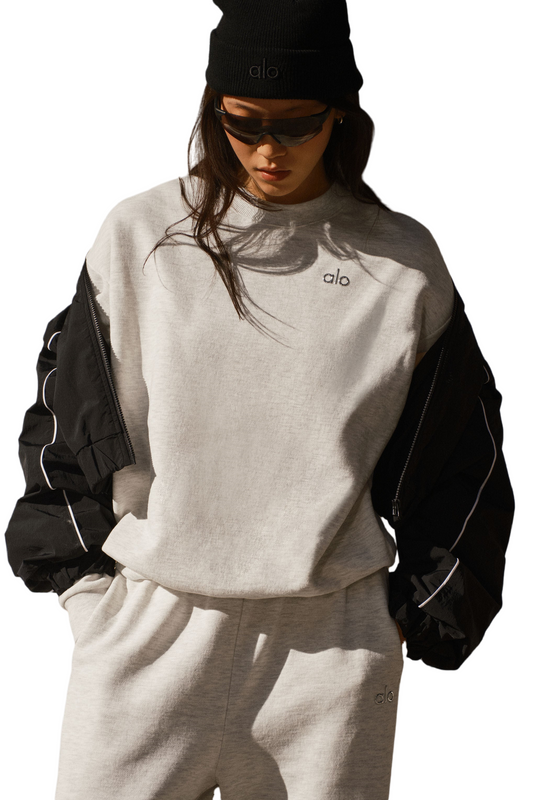 🌟 Women's Alo Accolade Crew Neck Pullover - Yoga & Pilates Sweatshirt | Outdoor Comfort | Size S-XL | Color White 🌟
