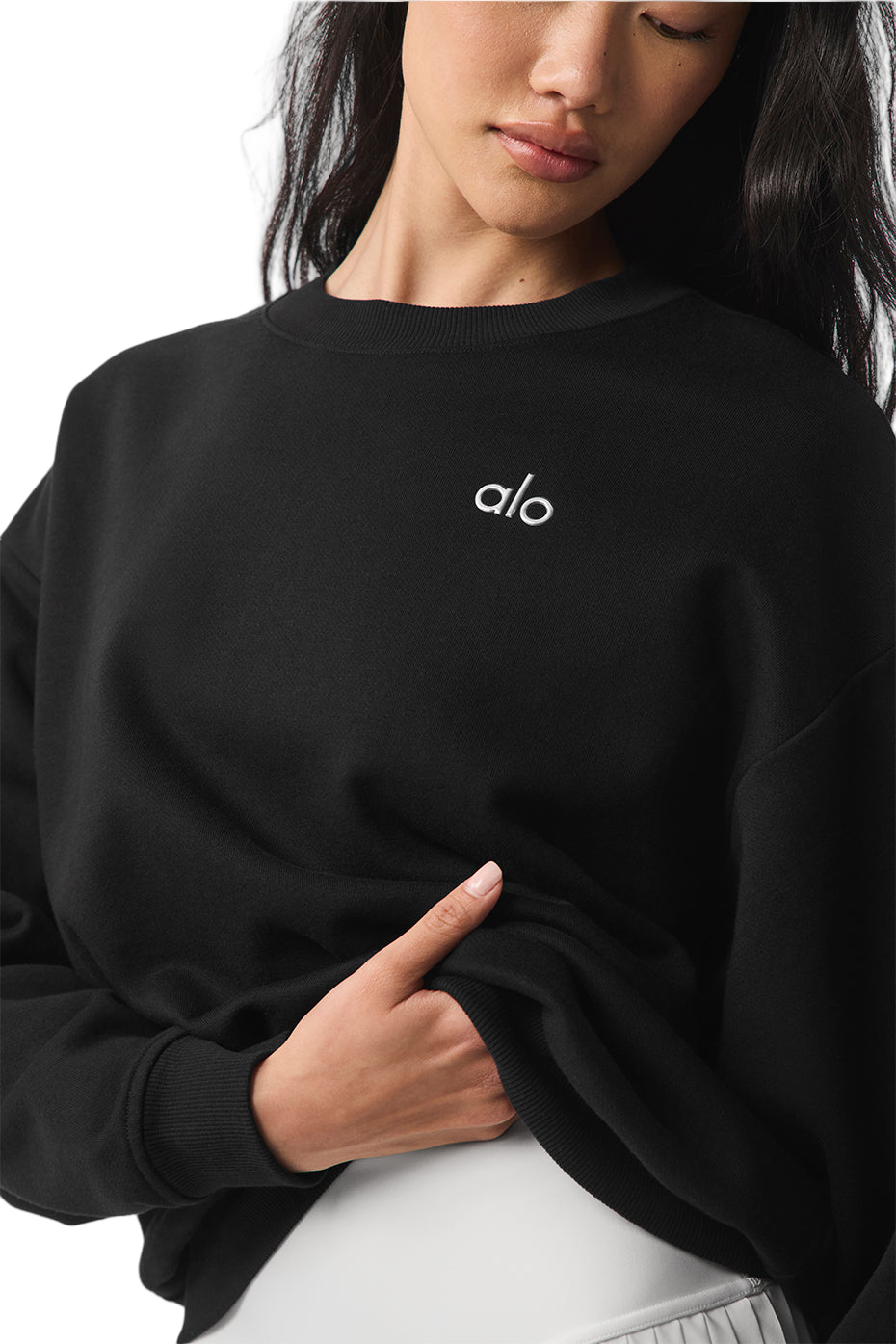 🔥 ALO® Accolade Pullover - Black | Classic Crew Neck Sweatshirt | Sizes XS-XL✨