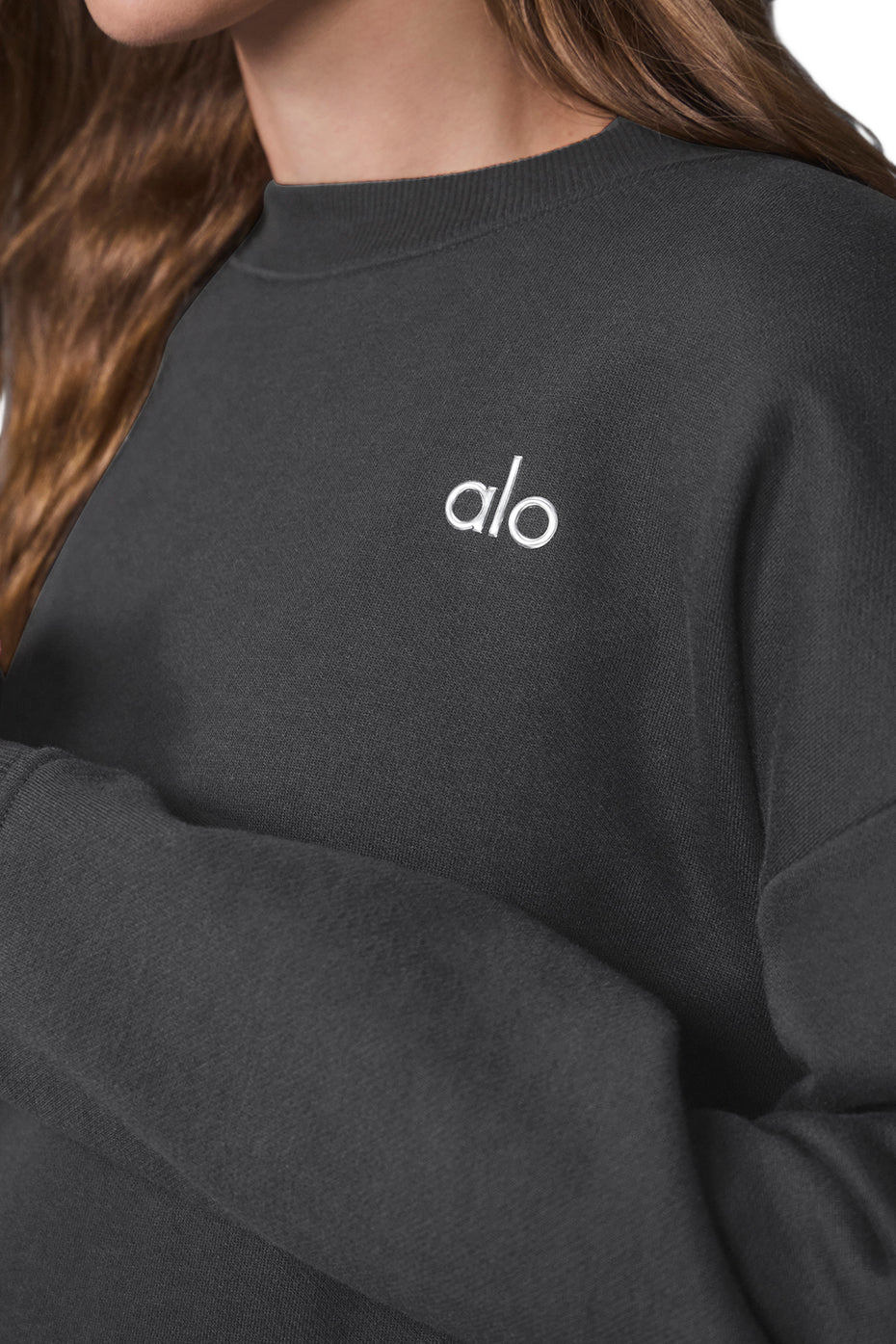 🔥Women's Alo Accolade Crew Neck Pullover Yoga Pilates Outdoor Sweatshirt Size S-XL Color Anthracite