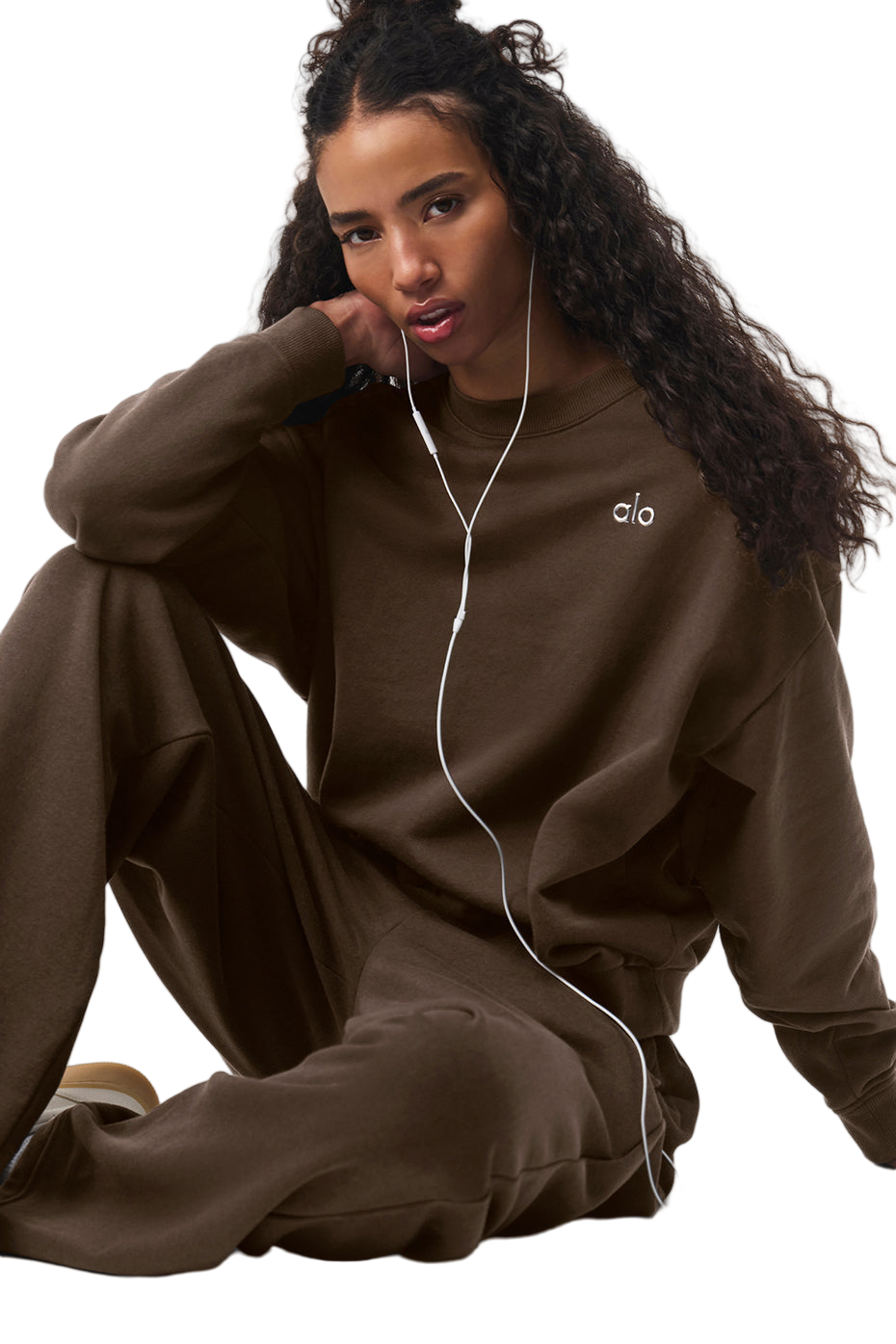 🧘‍♀️⭐ ALO Yoga Sets for Women | Accolade Crew Neck Pullover (Brown) | Sizes XS-XL