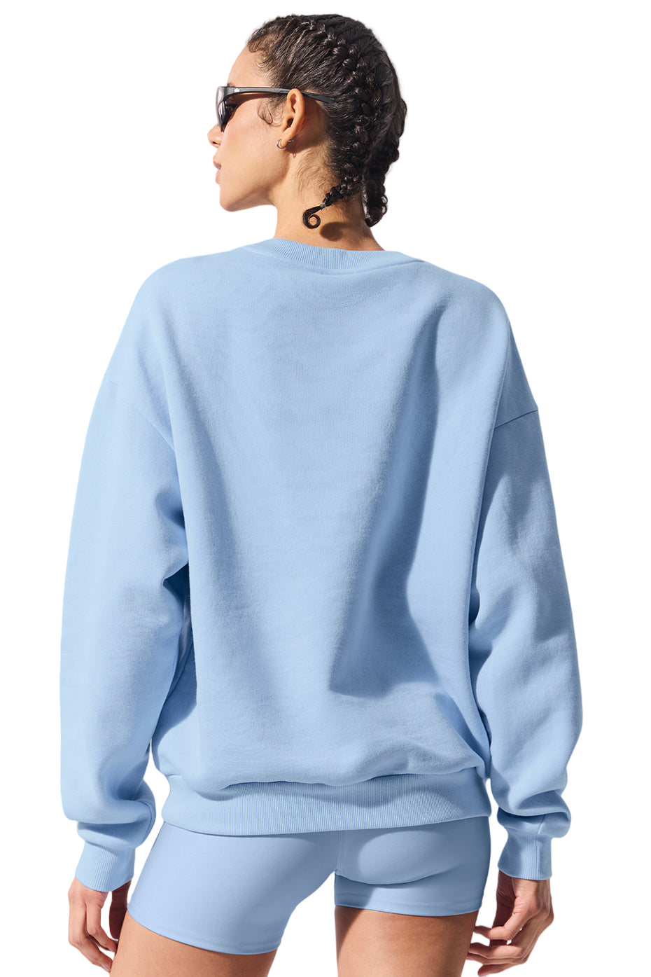 🧘‍♀️ Women's Alo Accolade Yoga Set & Crew Neck Pullover | Seashell Blue | Sizes S-XL