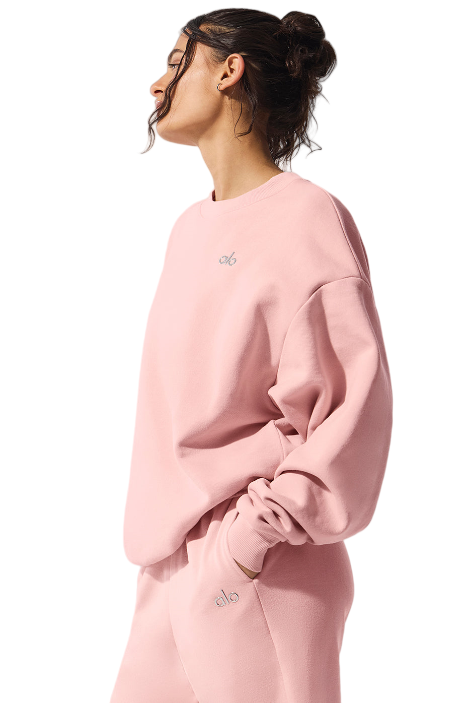 🧘‍♀️ Alo Yoga Accolade Crewneck Pullover | Women's Pink Sweatshirt | S-XL Sizes | Cozy Fleece Loungewear 🛍️