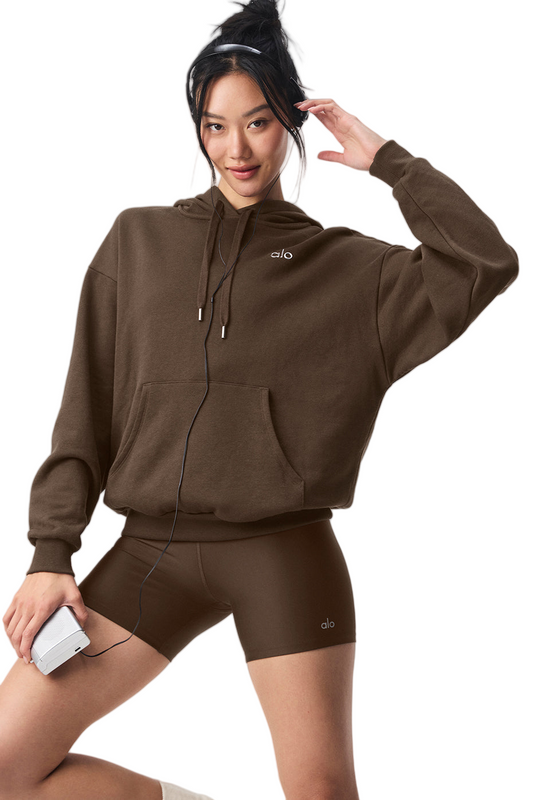 🧥 ALO Accolade Hoodie - Espresso Brown | Sizes S, M, L, XL | Premium French Terry