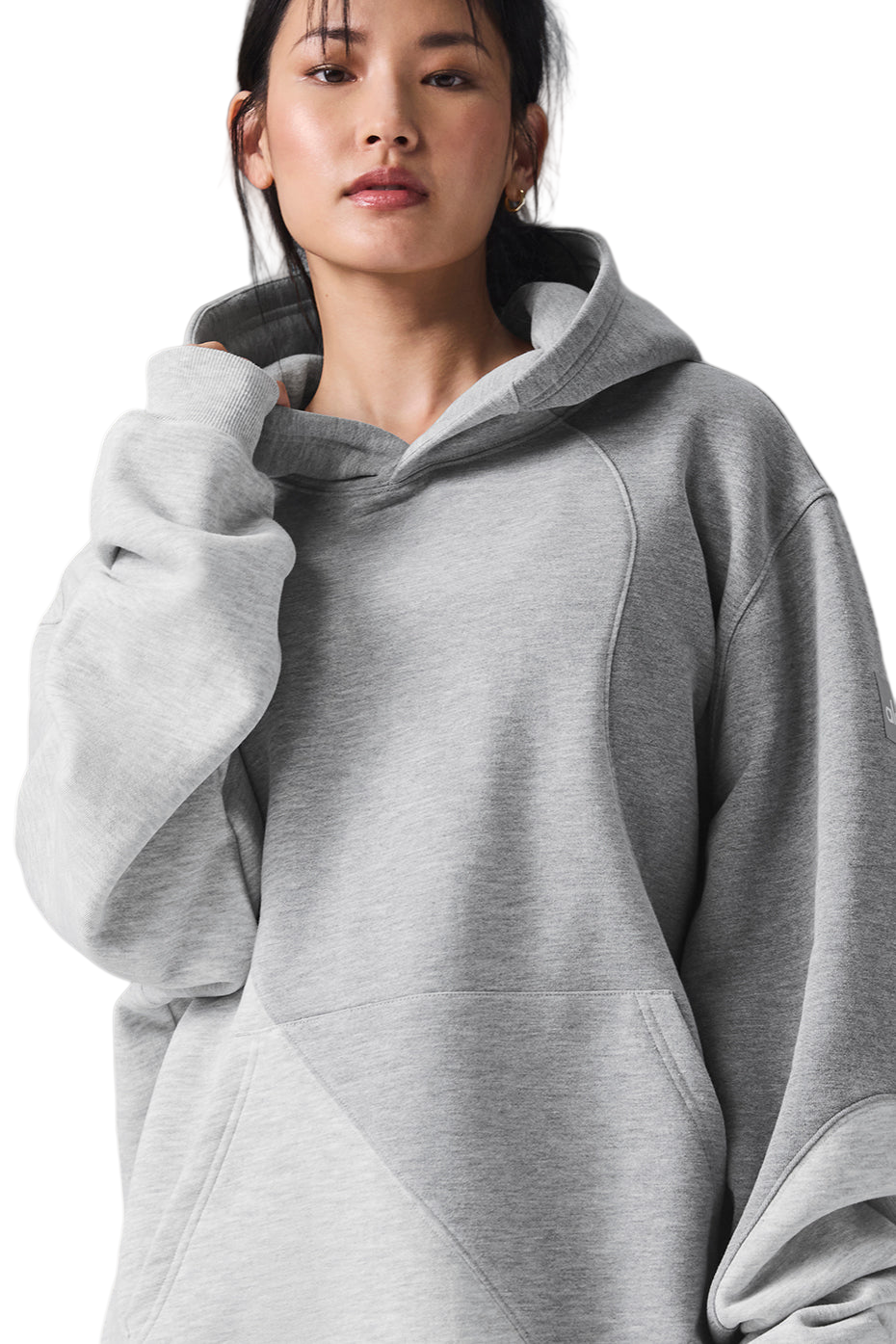 Accolade Wave Hoodie - Athletic Heather Grey-Tonal White | Women's Pullover Fleece Hooded Sweatshirt | Size S-XL Color Grey 🔥