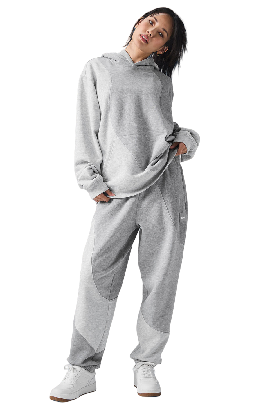 Accolade Wave Hoodie - Athletic Heather Grey-Tonal White | Women's Pullover Fleece Hooded Sweatshirt | Size S-XL Color Grey 🔥