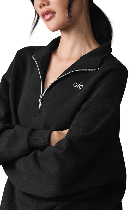 🏆 New ALO Series Sport Edition Accolade 1/4-Zip Pullover - Black | Sizes S-XL | Womens Athletic Top