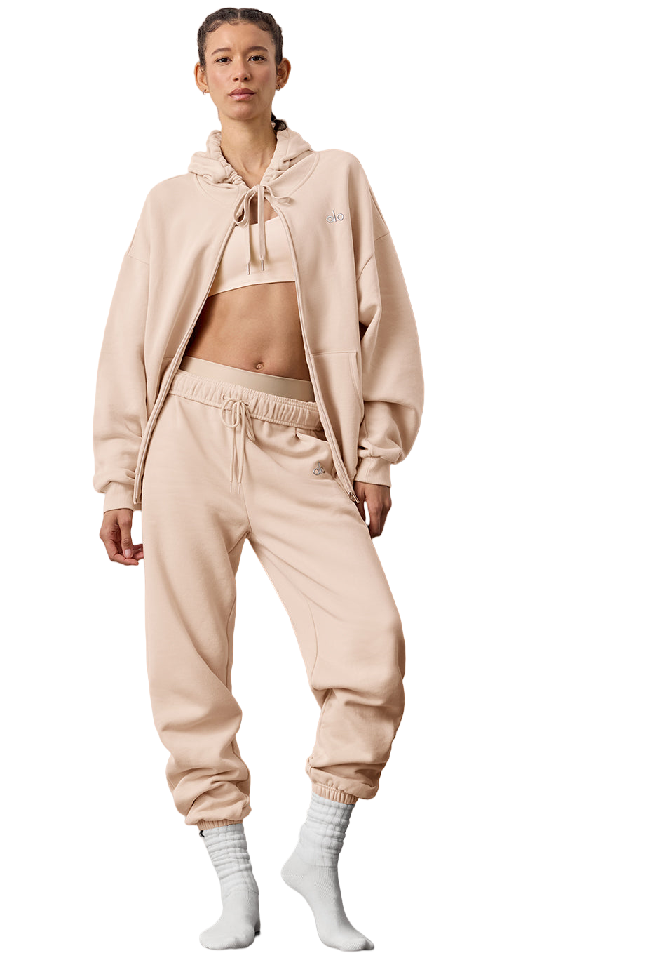 🏠 Full Zip Hoodie | Macadamia Beige Hooded Sweatshirt | Cozy Fleece Jacket (S-XL)