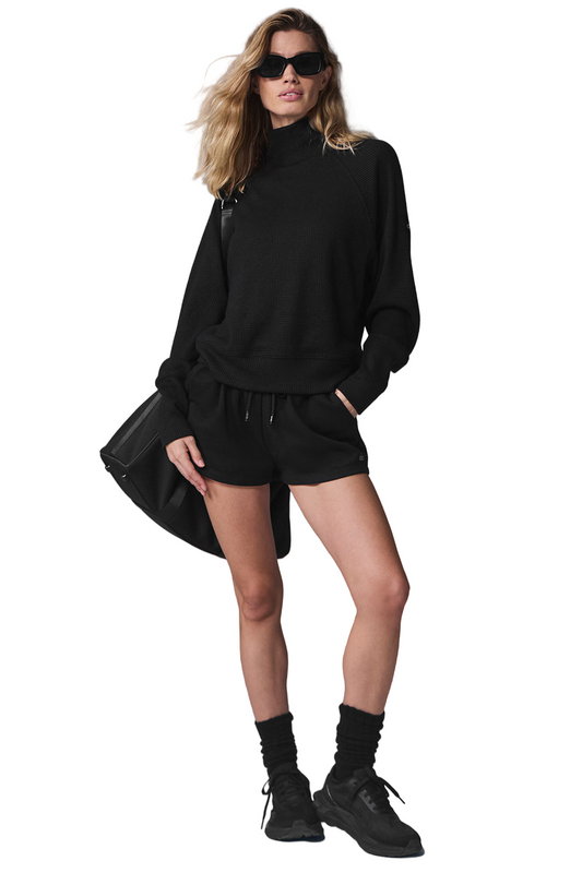Thermal Weekend Escape Mock Neck Long Sleeve Top for Women & turtleneck sweater | Size S-XL | Black ♨️👚