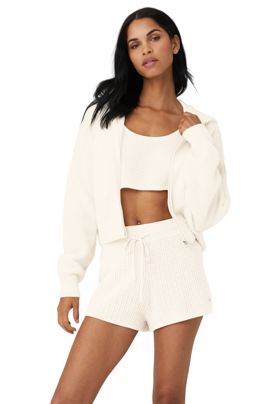 Cashmere Summer Daze Full Zip Hoodie HD® | Women's Ivory Lightweight Knit Cardigan (Sizes S-XL) ✨
