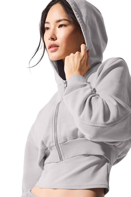✨ Women's Washed Sweet Escape Zip Up Hoodie | Grey | Size S-XL ✨