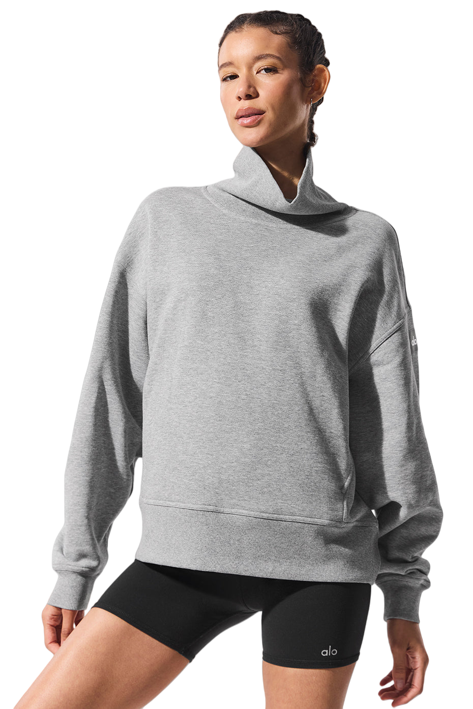 👚 Women's Hazy Mock Neck Pullover | Grey Sweater | S-XL | Soft & Cozy