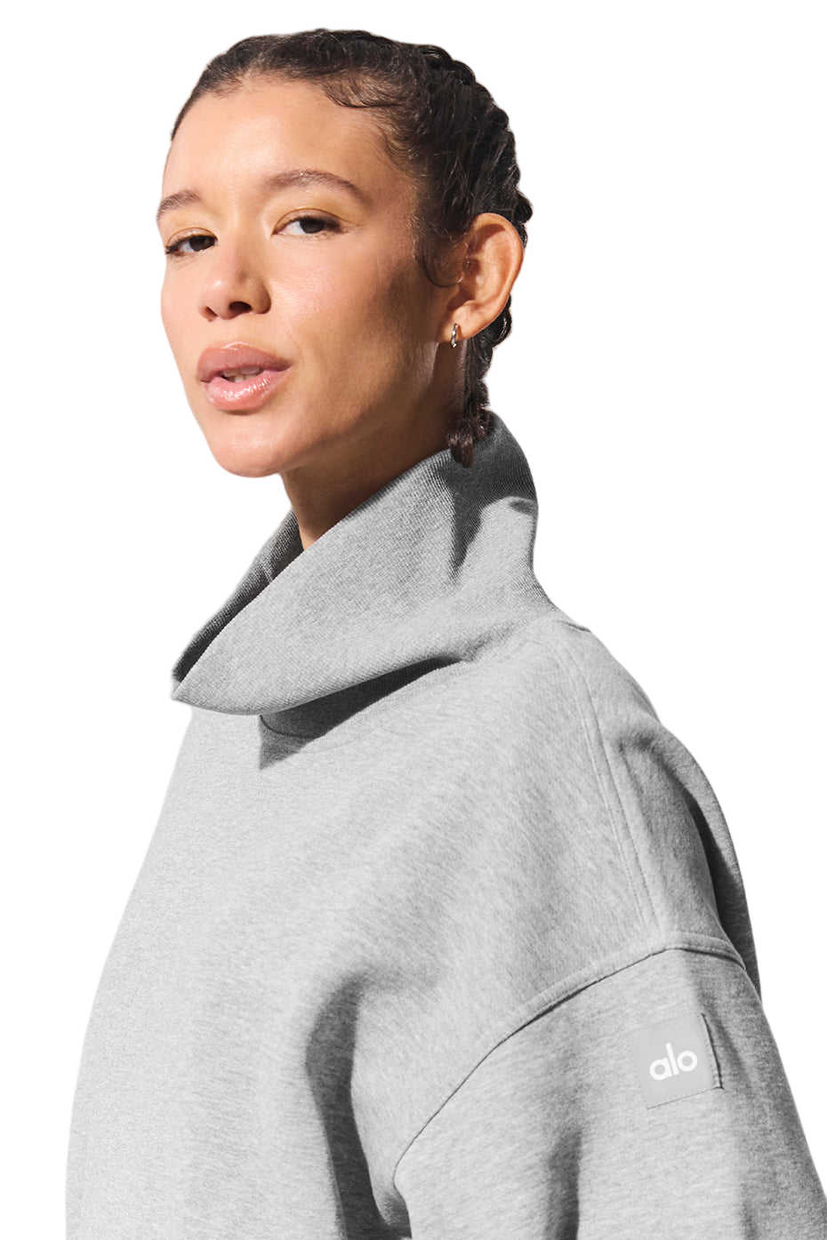 👚 Women's Hazy Mock Neck Pullover | Grey Sweater | S-XL | Soft & Cozy