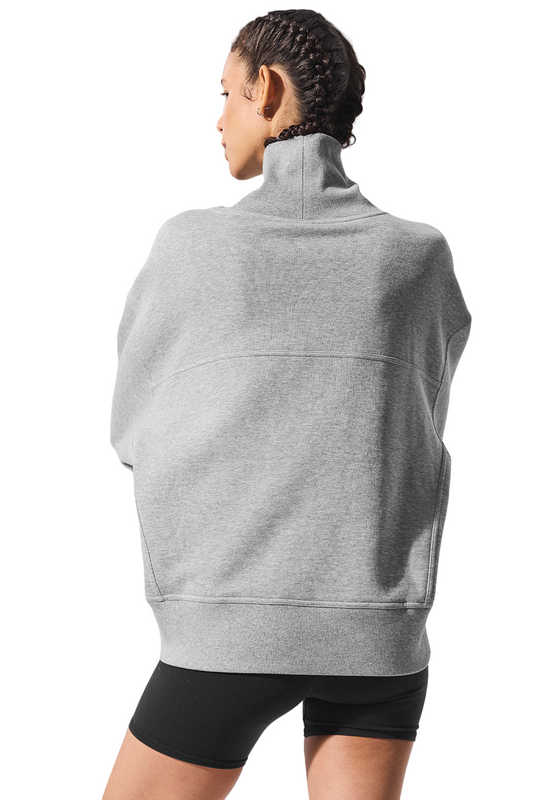 👚 Women's Hazy Mock Neck Pullover | Grey Sweater | S-XL | Soft & Cozy
