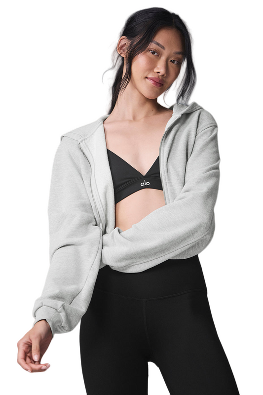Sweet Escape Women's Zip Up Hoodie - Athletic Heather Grey | Cozy Fleece Pullover 🔥