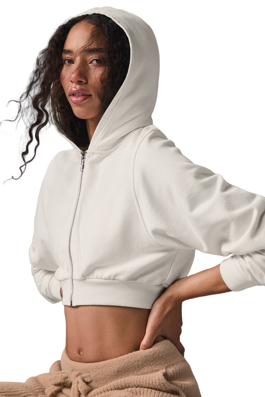 Sweet Escape Women's Ivory Zip Up Hoodie 🧥 | Cozy Fleece Pullover | S-XL Sizes