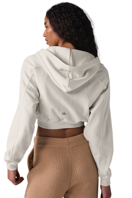 Sweet Escape Women's Ivory Zip Up Hoodie 🧥 | Cozy Fleece Pullover | S-XL Sizes