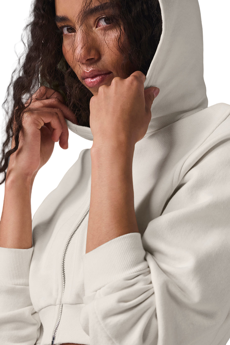 Sweet Escape Women's Ivory Zip Up Hoodie 🧥 | Cozy Fleece Pullover | S-XL Sizes