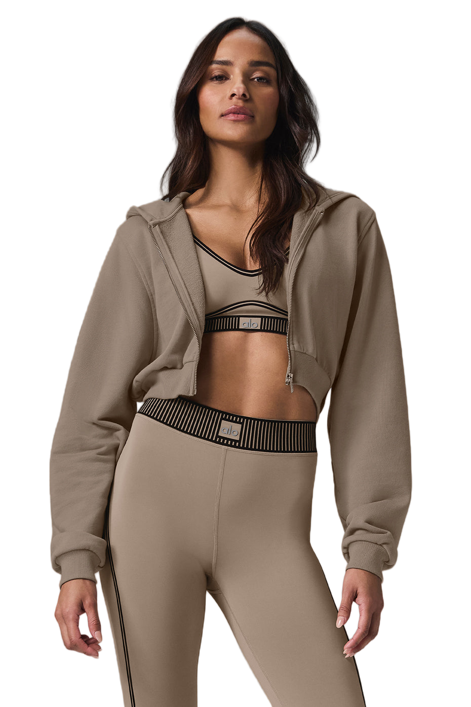 Women's Fleece Zip Up Hoodie | Sweet Escape Style | Gravel Color | Sizes S, M, L, XL ✅