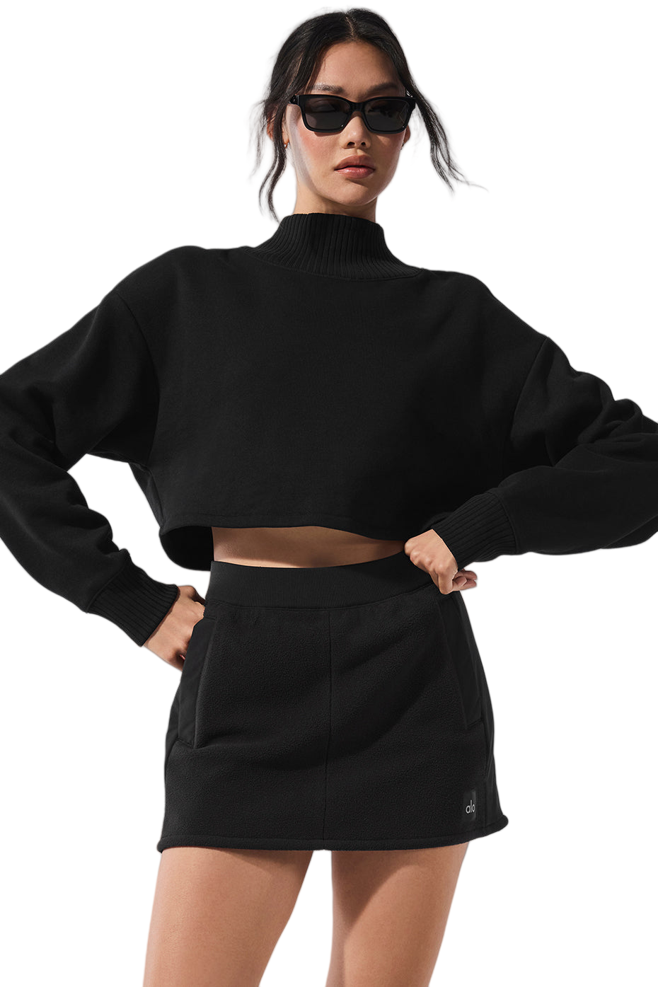 Cropped Serience Coverup Women's Black | Sizes S-XL 🌟 | Lightweight Loungewear & Cover-Up ☁️