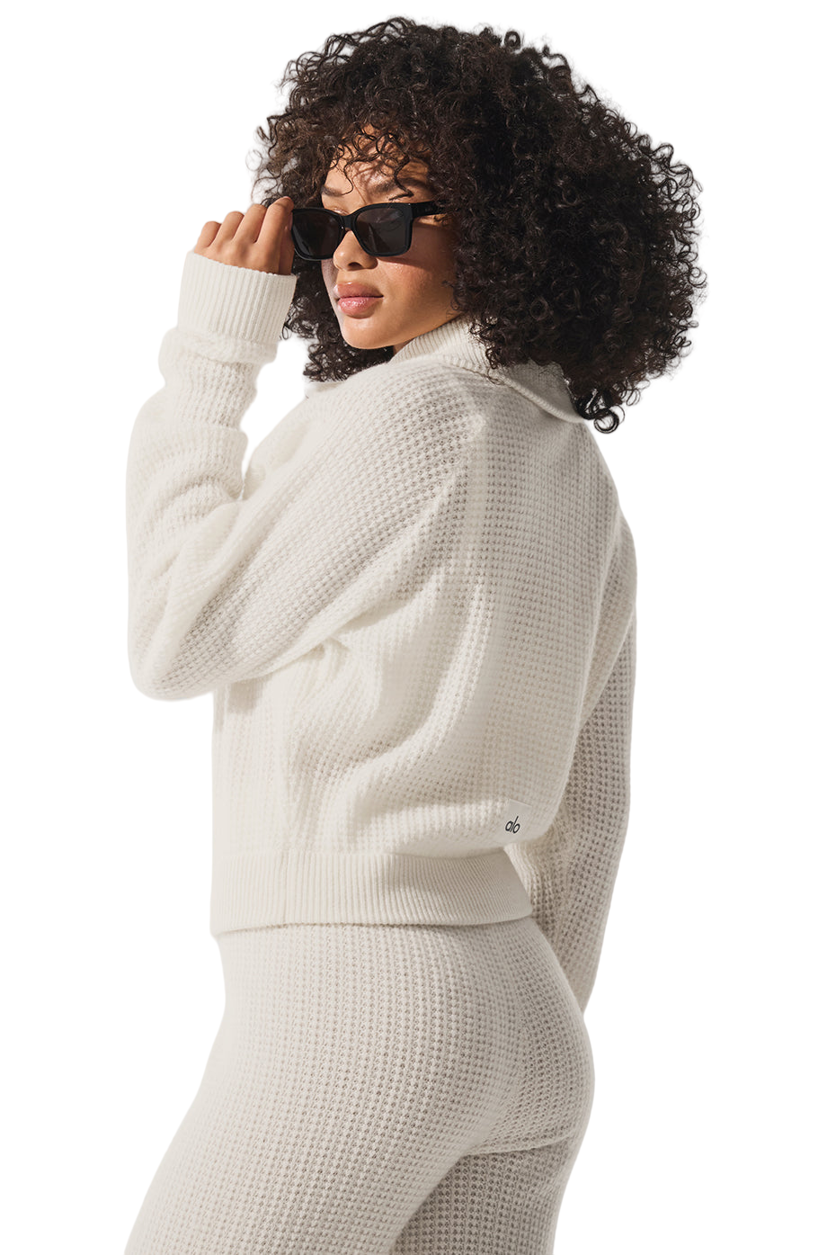 🧥 Women's Cashmere Plush Whip Waffle 1/4 Zip Pullover Sweater | Ivory | Sizes S-XL 👚